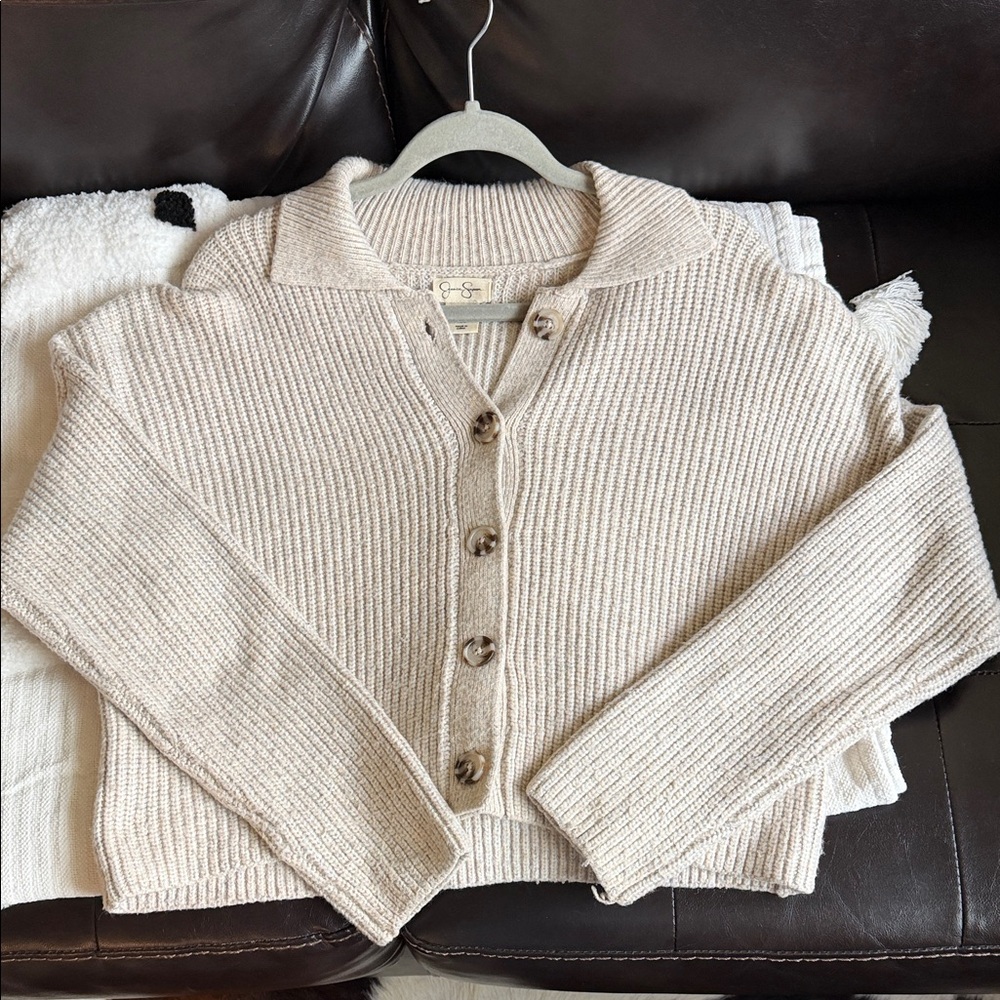 Jessica Simpson Cream Button-Up Cardigan